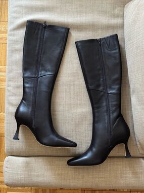 Tony Bianco Fantasy Dark Brown Chocolate Nappa Knee-High Leather Heel Boots